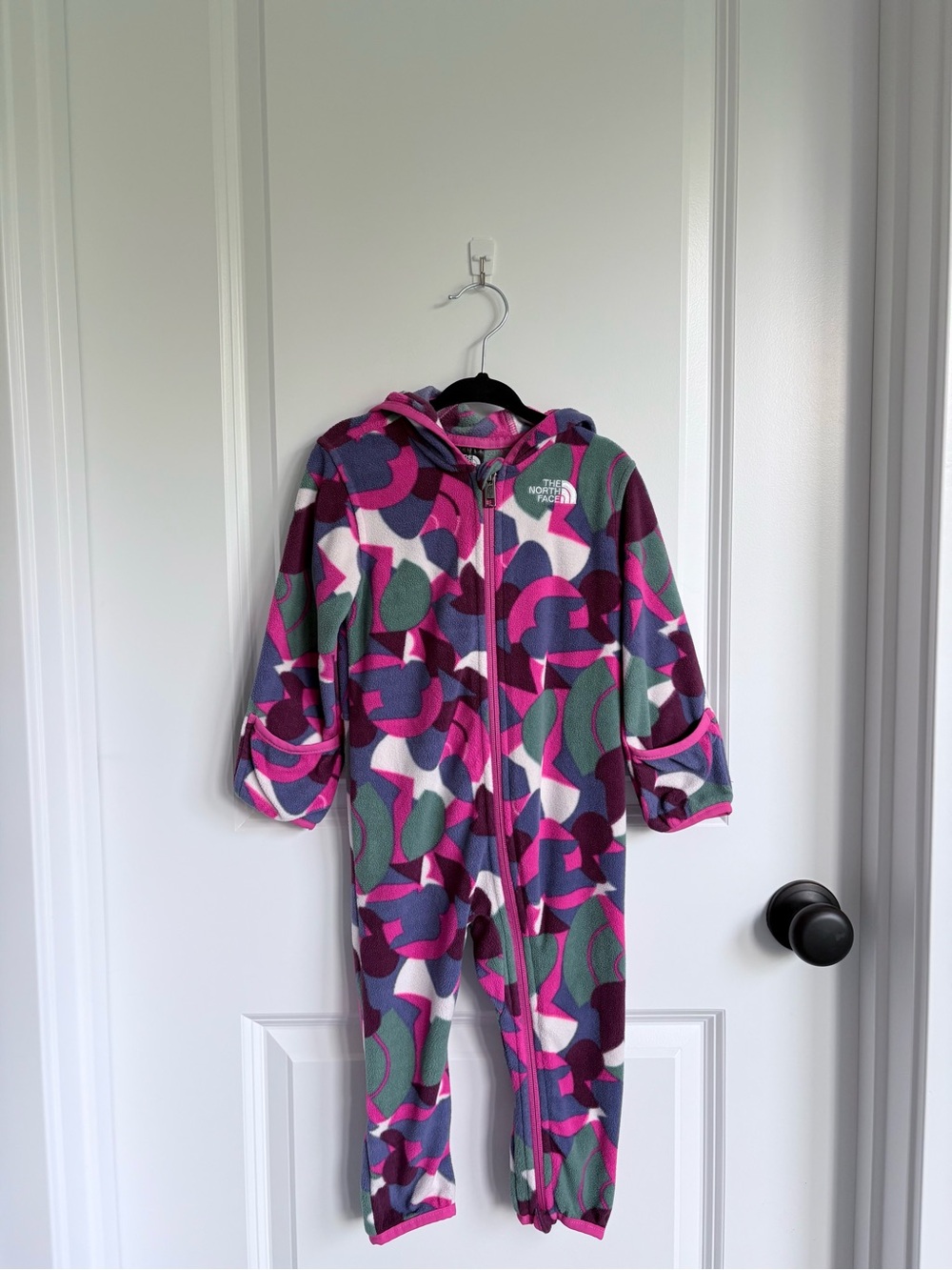 The North Face Pink Baby Glacier One-Piece Fleece Suit